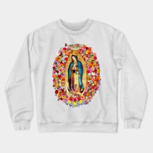 Our Lady of Guadalupe Mexican Virgin Mary Saint Mexico Catholic Mask Crewneck Sweatshirt